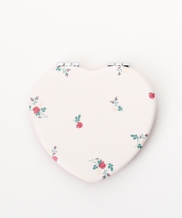 フラワー柄ハートミニミラー